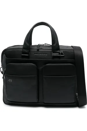 Piquadro Debossed-logo leather briefcase