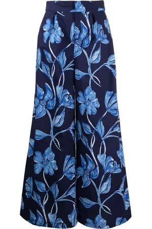 PATBO Nightflower floral-print wide-leg trousers