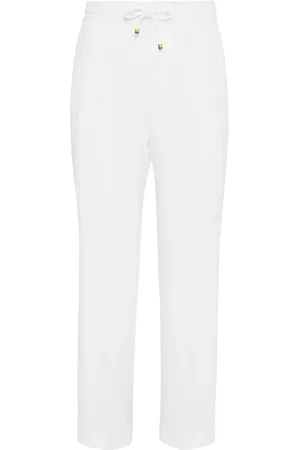 Brunello Cucinelli Linen drawstring-fastening trousers