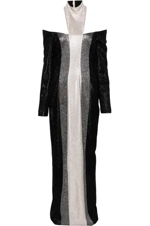 JEAN-LOUIS SABAJI Glitter-embellished halterneck gown