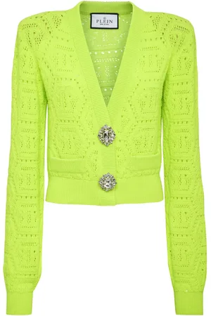 Philipp Plein Monogram-intarsia cropped cardigan