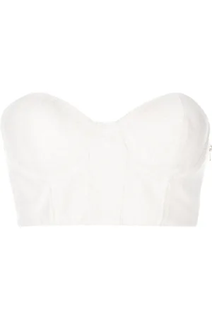 Patrizia Pepe Metallic threading bustier-style top