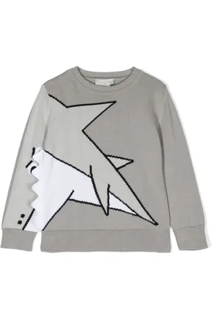 Stella McCartney Shark-intarsia cotton jumper