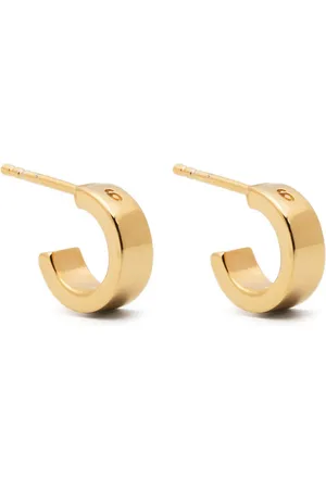 Maison Margiela Plated sterling silver engraved hoop earrings