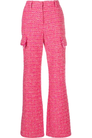 Patrizia Pepe Mid-rise tweed straight-leg trousers