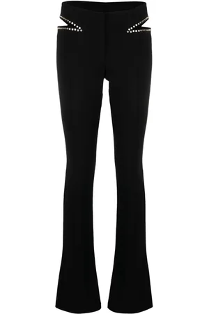 Patrizia Pepe Stud-detailing cut-out slim trousers