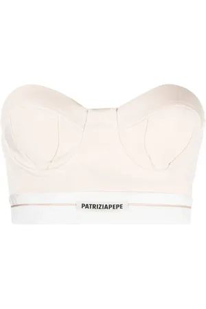Patrizia Pepe Logo-patch tailored bustier top