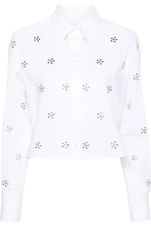 Msgm Rhinestone-embellished cotton shirt