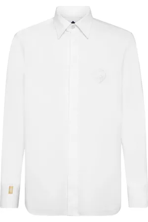 BILLIONAIRE Logo-embroidered poplin shirt