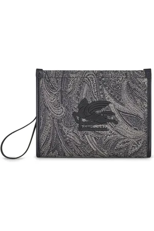 Etro Pegaso-motif paisley clutch bag
