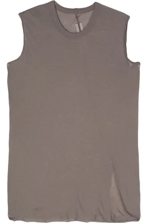 Rick Owens - Asymmetric Longline Sheer Organic Cotton Tank Top in