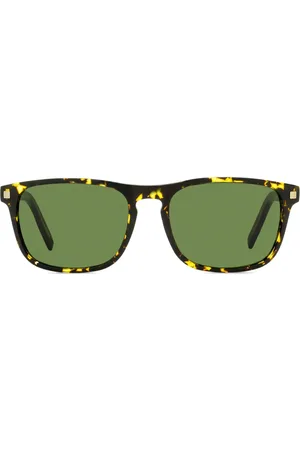 Ermenegildo Zegna Tortoiseshell-effect rectangle-frame sunglasses