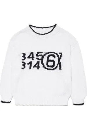 Maison Margiela Logo-intarsia crew-neck jumper