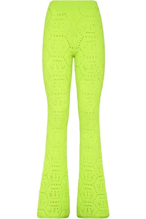 Philipp Plein Patterned-knit flared trousers