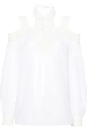 ERMANNO SCERVINO Floral-embroidered cotton blouse