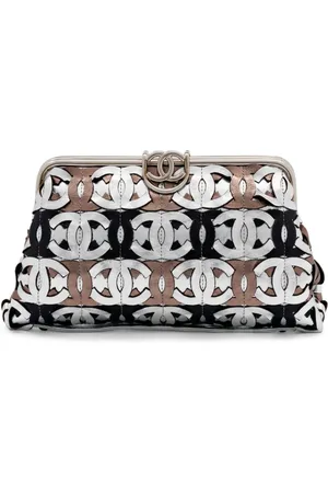 CHANEL 2008 Runway CC-logo metallic clutch bag