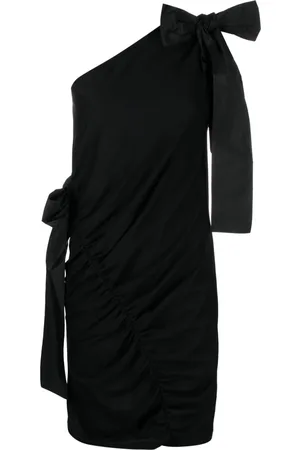 Msgm One-shoulder bow-detailed dress