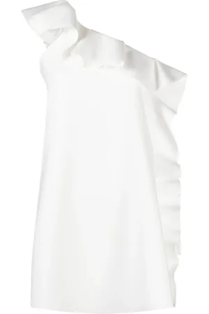 Msgm Ruffle-trim asymmetric minidress