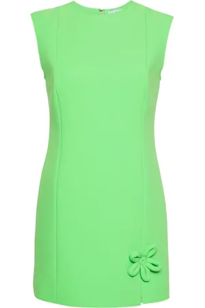 Msgm Floral-appliqué crepe mini dress