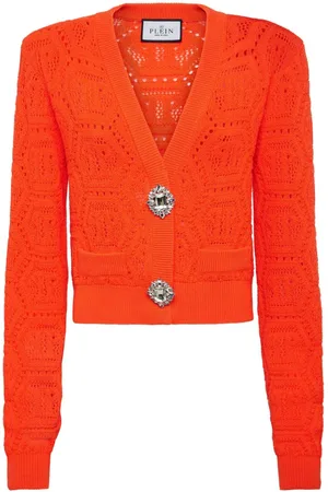 Orange ladies cheap cardigan