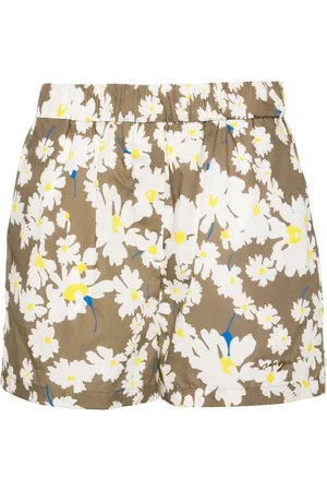 Msgm Floral-print cotton shorts