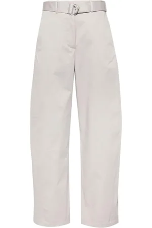 Msgm Belted tapered cotton trousers