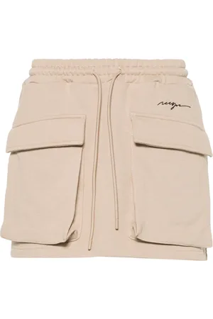 Msgm Embroidered-logo jersey mini skirt