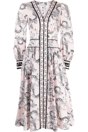 Marchesa Notte Tansy paisley-print midi dress