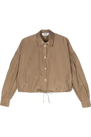 Msgm Bishop-sleeve taffeta shirt
