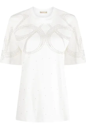 Elie saab Stud-embellished cotton T-shirt