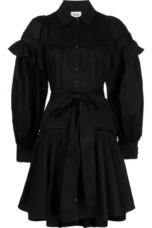Marchesa Notte Disa cotton belted-waist minidress