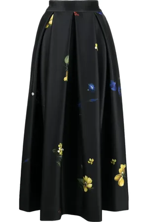 Elie saab Floral-print scuba-jersey midi skirt
