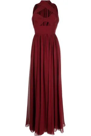 Elie saab Hooded sleeveless silk gown