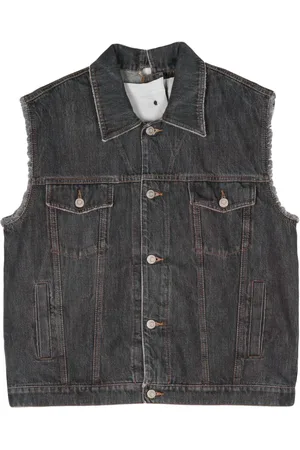 MAGLIANO Raw-cut detail cotton denim vest