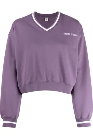 Sporty & Rich Logo-embroidered V-neck sweatshirt