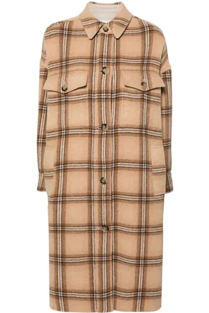 Isabel Marant Fontizia checked midi coat