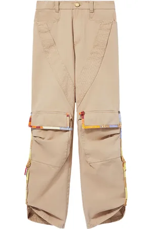 Puccini Patterned-trim cotton cargo trousers