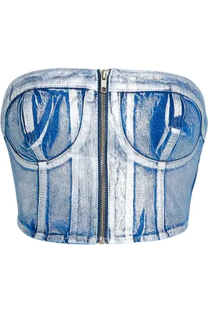 Karl Lagerfeld KLJ-appliqu?? denim bustier top
