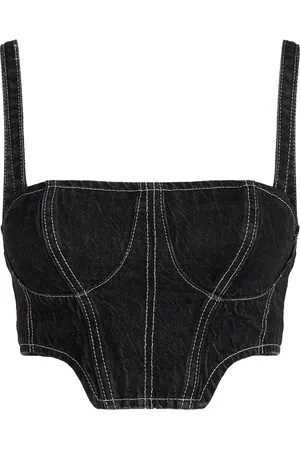 Karl Lagerfeld Cropped denim tank top