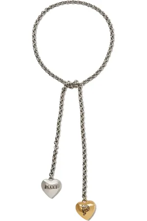 Puccini Heart-charm rolo-chain necklace