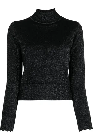 N.PEAL Sparkle-knit mock-neck jumper