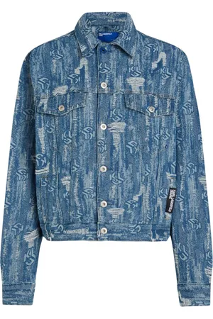 Karl Lagerfeld Monogram-jacquard denim jacket