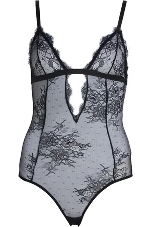 Karl Lagerfeld Scallop-edge lace bodysuit