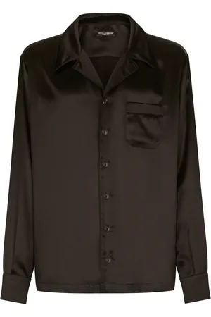 Dolce & Gabbana Cuban collar silk-satin shirt