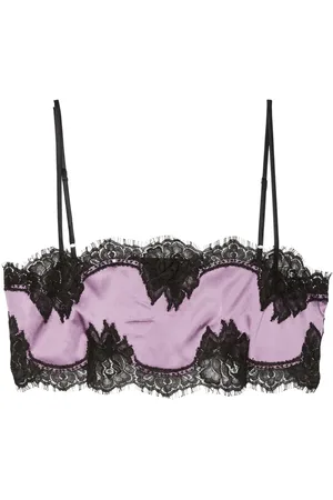 FLEUR DU MAL Lace-trim bandeau top