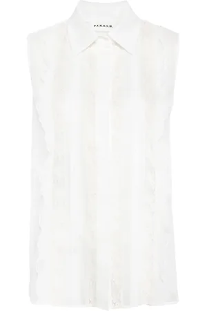 P.A.R.O.S.H. Lace-panelling sleveless blouse