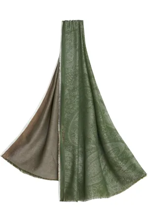 Etro Paisley-jacquard frayed scarf
