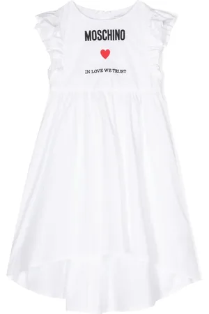 Moschino Logo-embroidered cotton dress