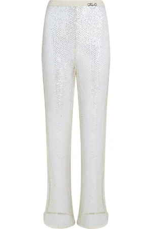 Karl Lagerfeld Sequinned mesh trousers