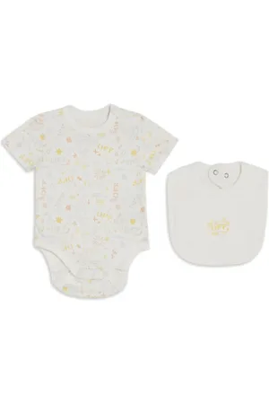 OFF-WHITE Graphic-print cotton babygrow set